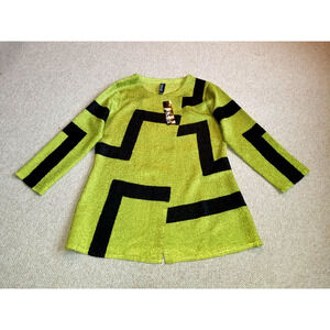 NWT Womens Jacket-BEREK-green/black "Classic Abstract Modern Jacket" 3/4 slv-M